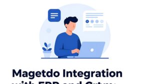 Современная иллюстрация процесса интеграции интернет-магазина на Magento с системами ERP и CRM.